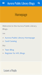 Mobile Screenshot of blogs.aurorapubliclibrary.org